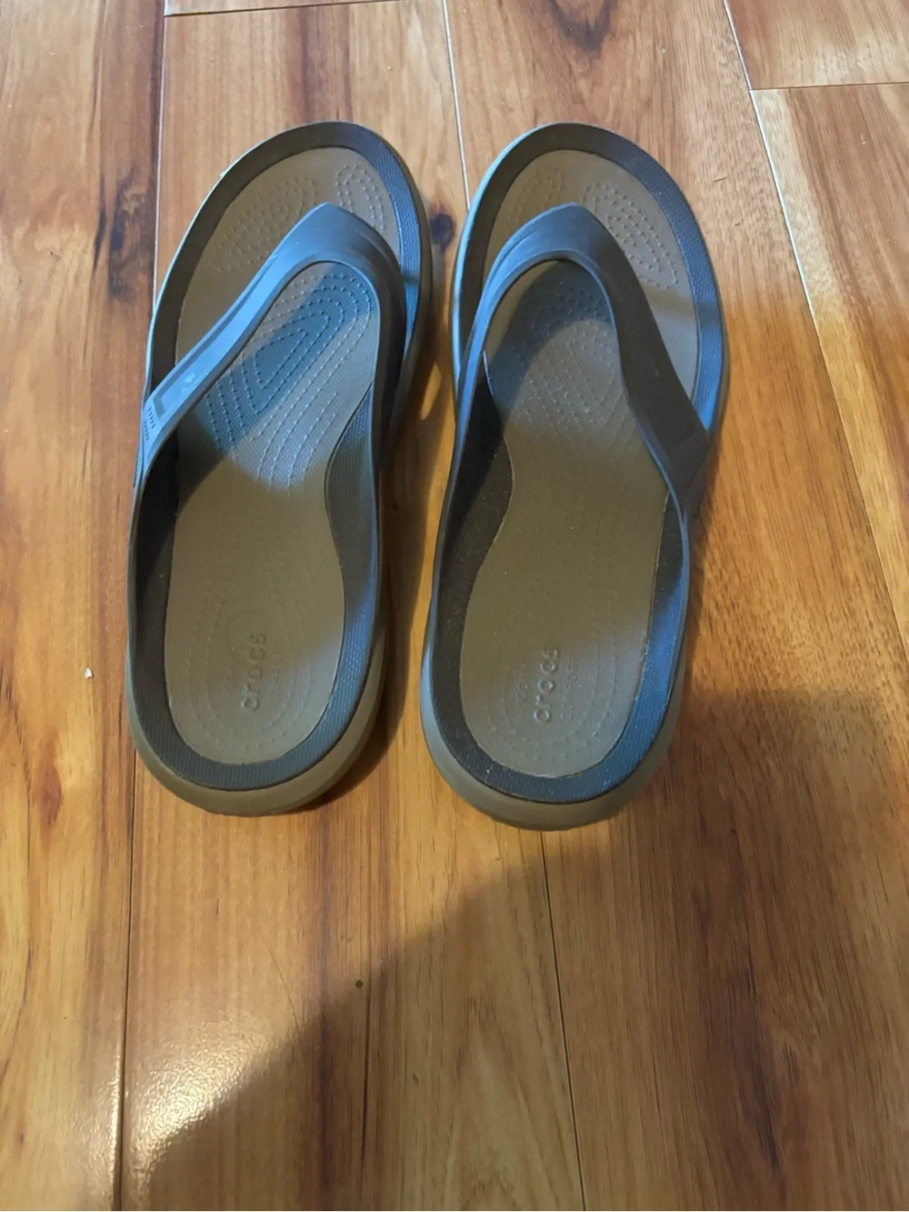 CROCS Black and Gray Men's Flip Flop Sandals